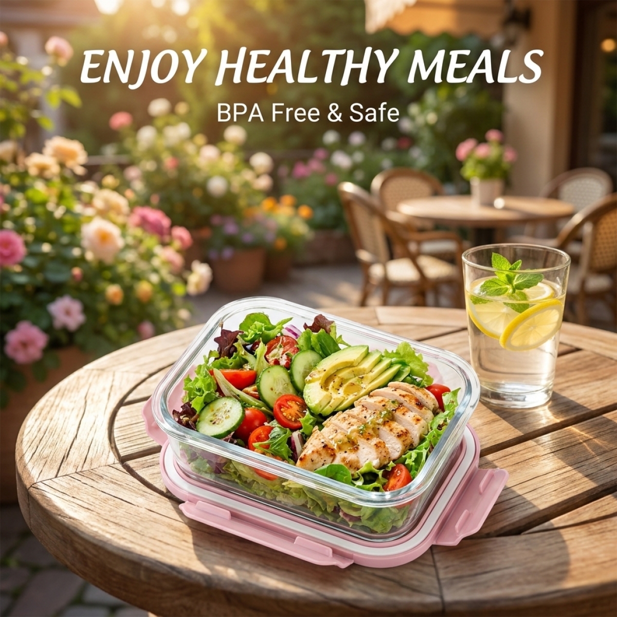 Meal Prep No Microwave - Extra Thick High Borosilicate Glass Lunch