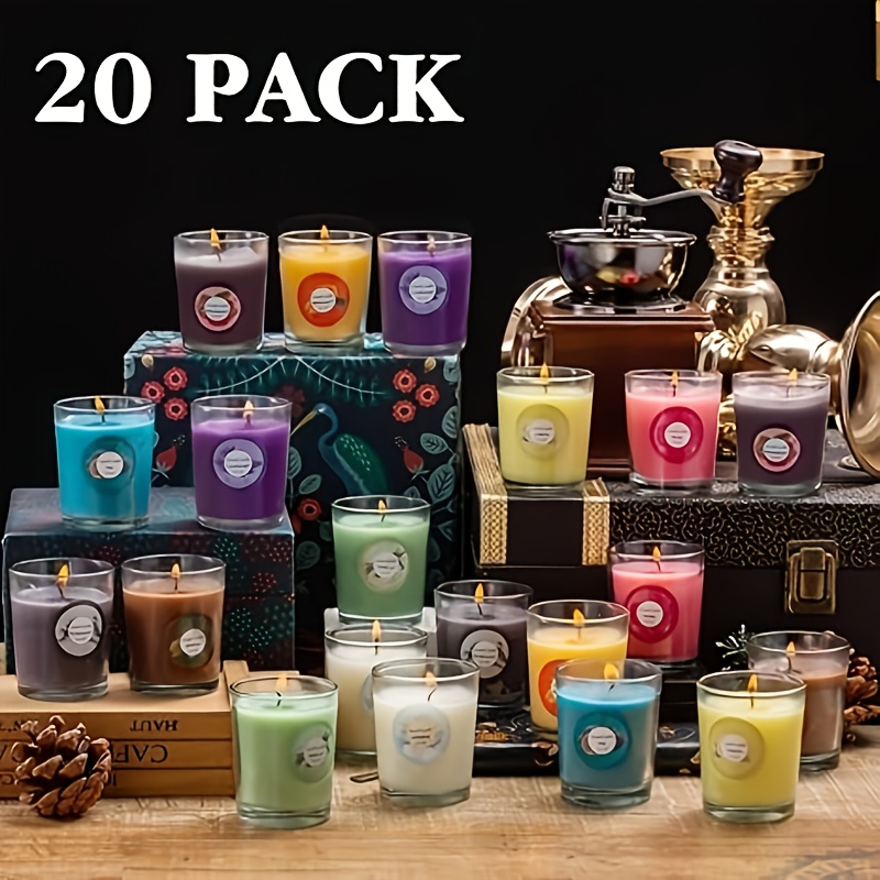Glass Container Set - 20 Packs Of Scented Candles, 10