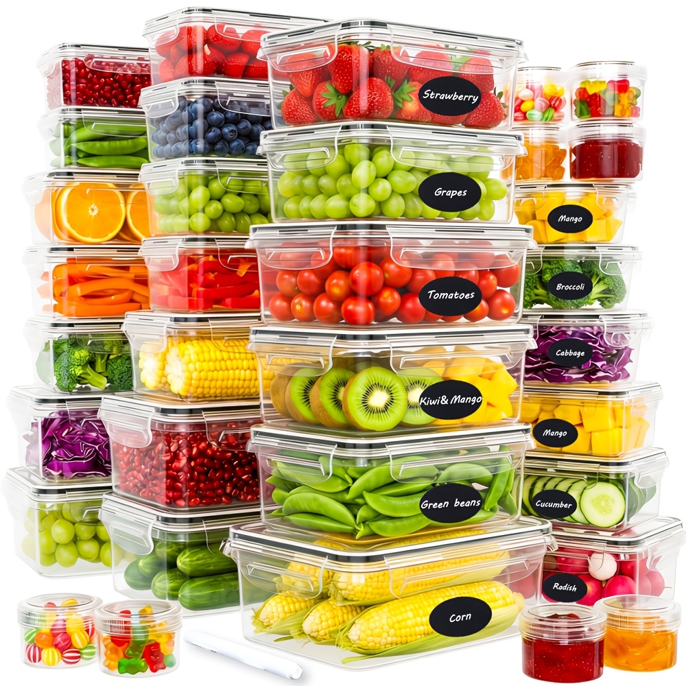 Meal Prep No Microwave - 70/62/54-Piece Food Storage Set – Stackable