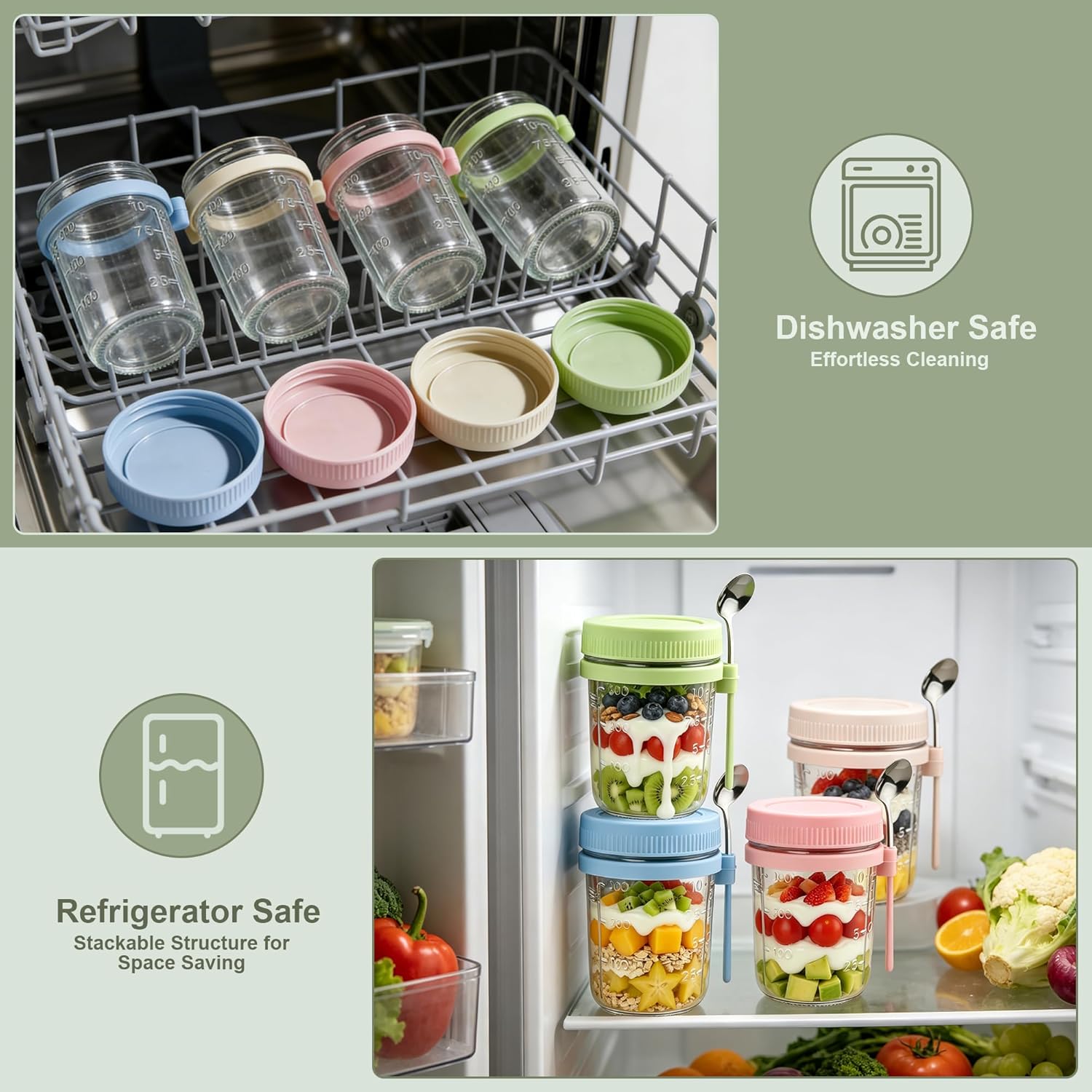 4Pcs Overnight Oats Containers - đánh giá và giá Meal Prep Glass Containers With Lids