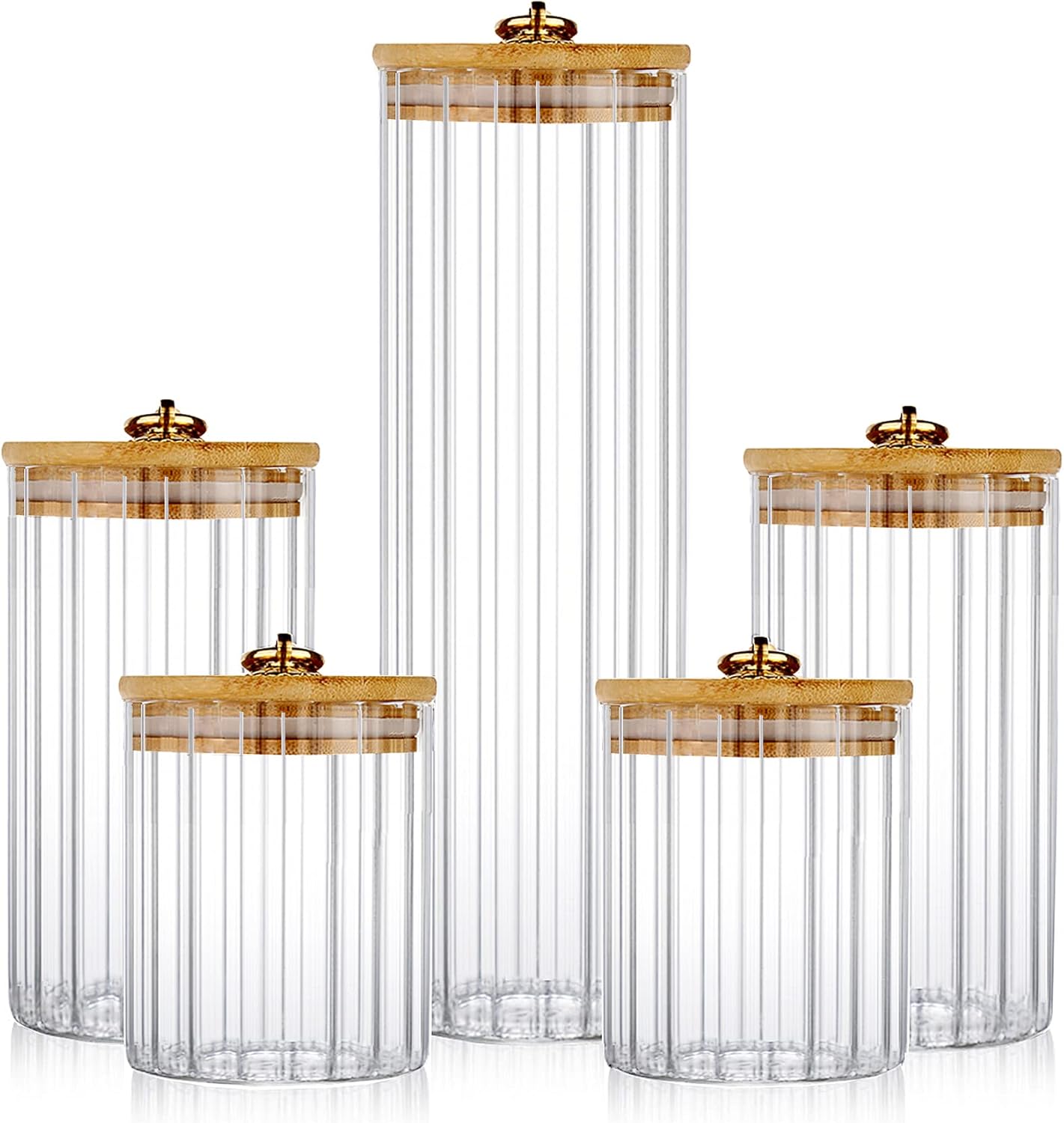 Glass Storage Jars Set of 5, D - đánh giá và giá Glass Container Set