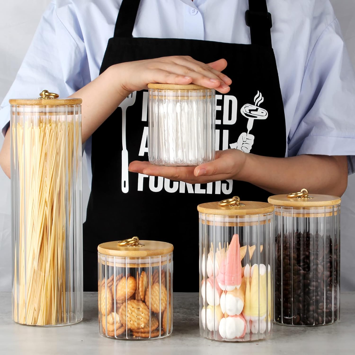 Glass Storage Jars Set of 5, D - đánh giá và giá Glass Container Set