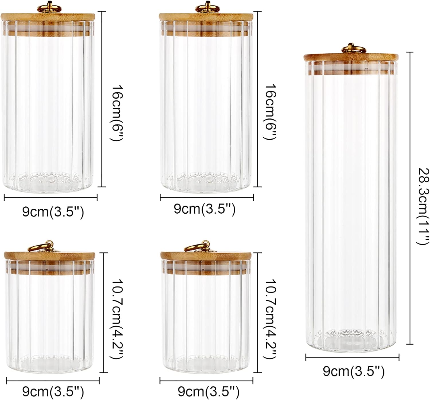 Glass Storage Jars Set of 5, D - đánh giá và giá Glass Container Set