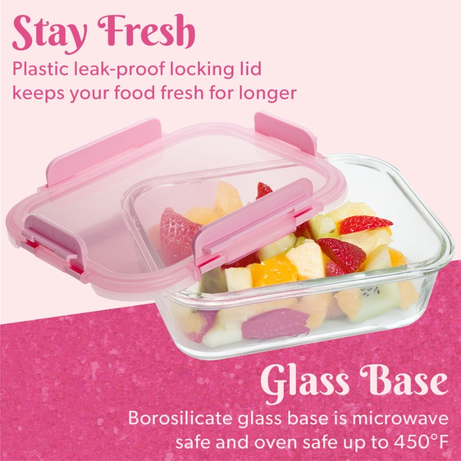 2-Piece Glass Food Storage Con - đánh giá và giá Meal Prep Glass Containers With Lids