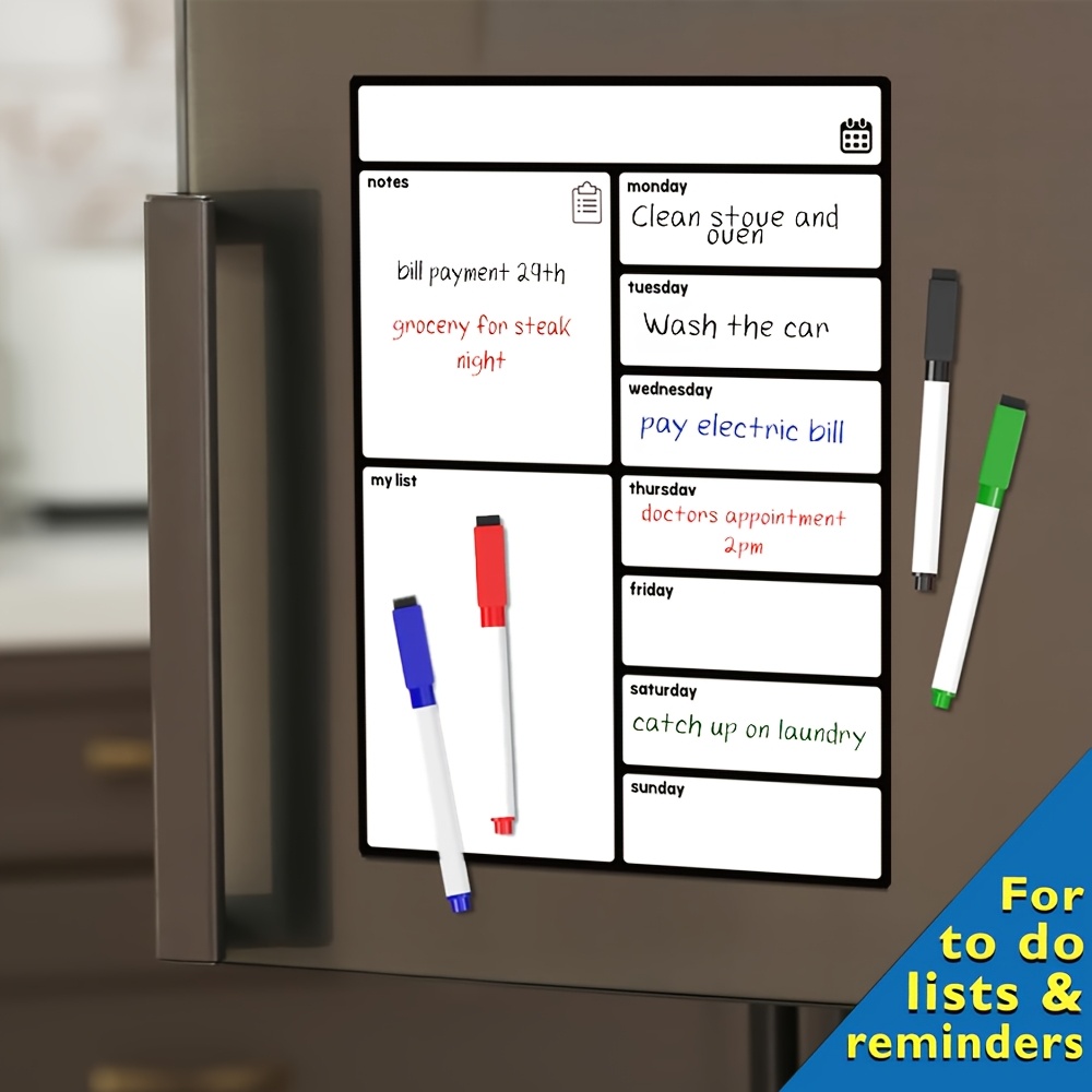A3 Magnetic Whiteboard Fridge  - đánh giá và giá Meal Plan Notepad