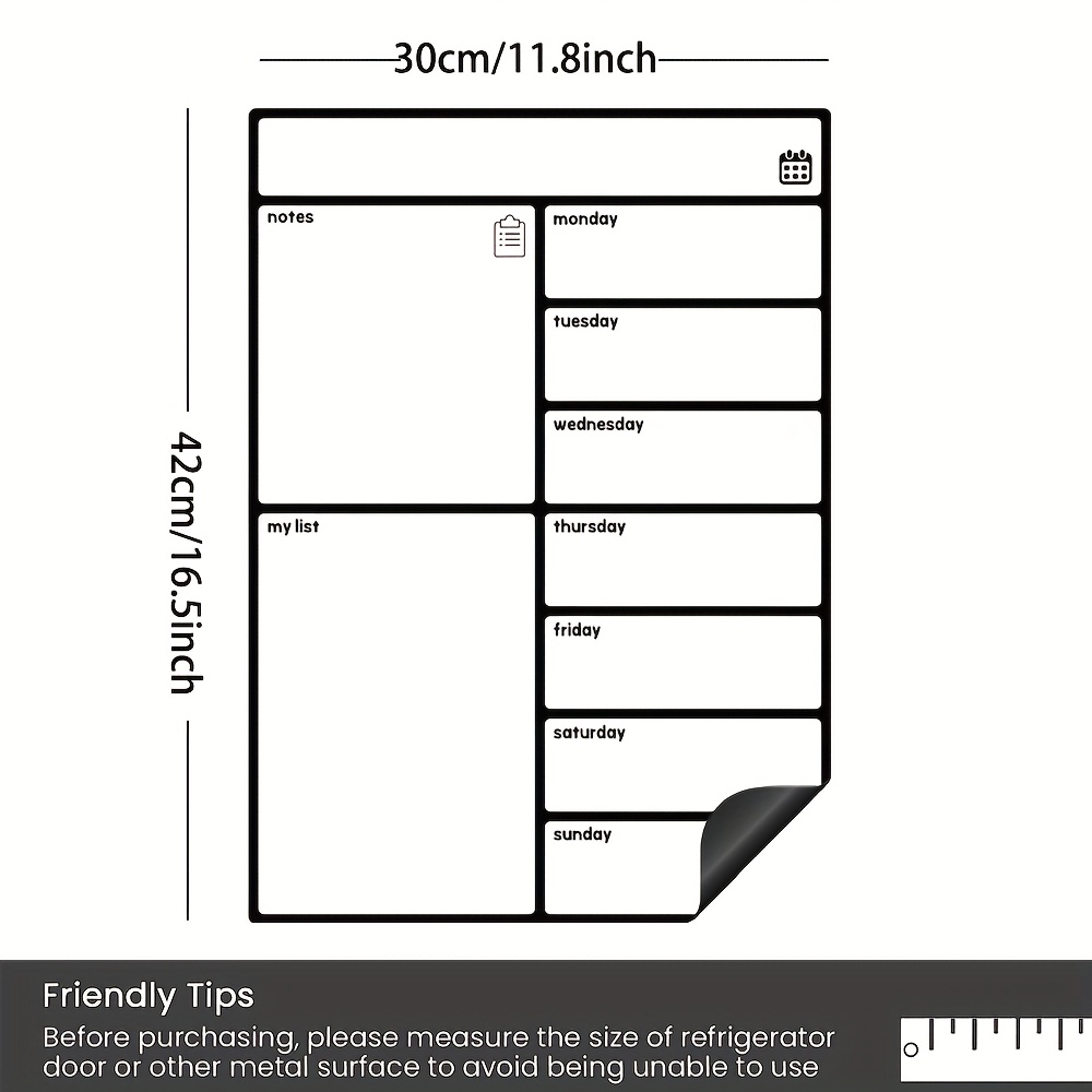 A3 Magnetic Whiteboard Fridge  - đánh giá và giá Meal Plan Notepad