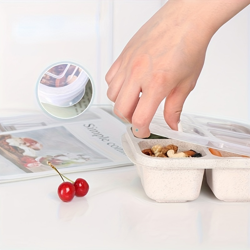 3pcs Bento Snack Boxes with Li - đánh giá và giá Meal Prep No Microwave
