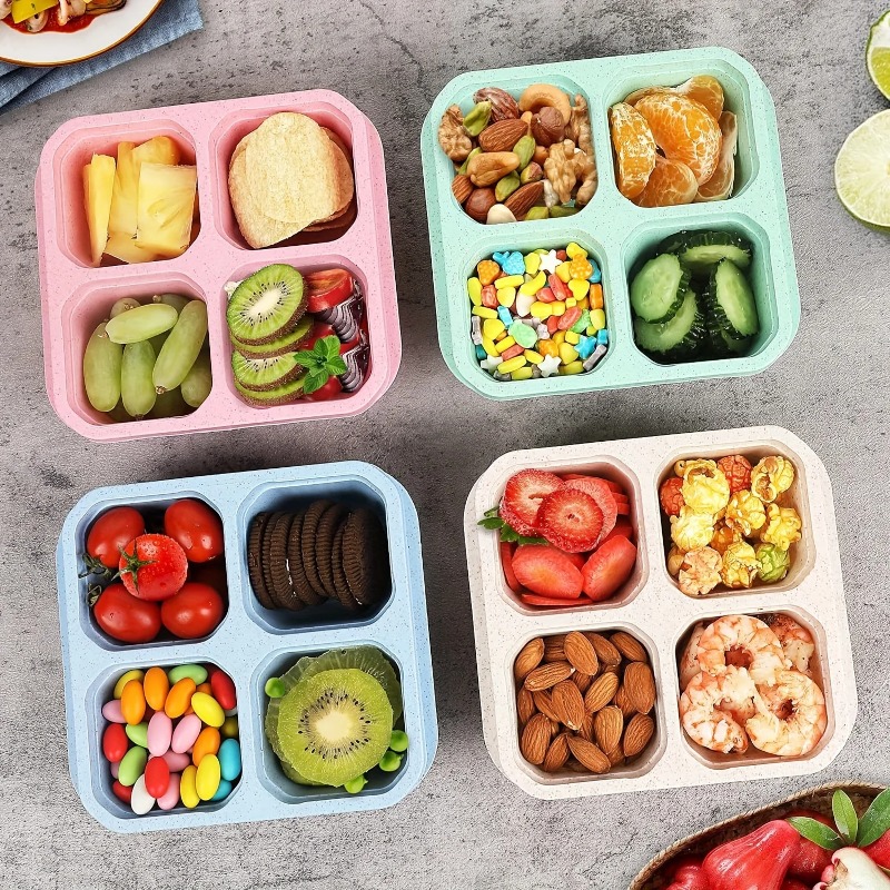 3pcs Bento Snack Boxes with Li - đánh giá và giá Meal Prep No Microwave