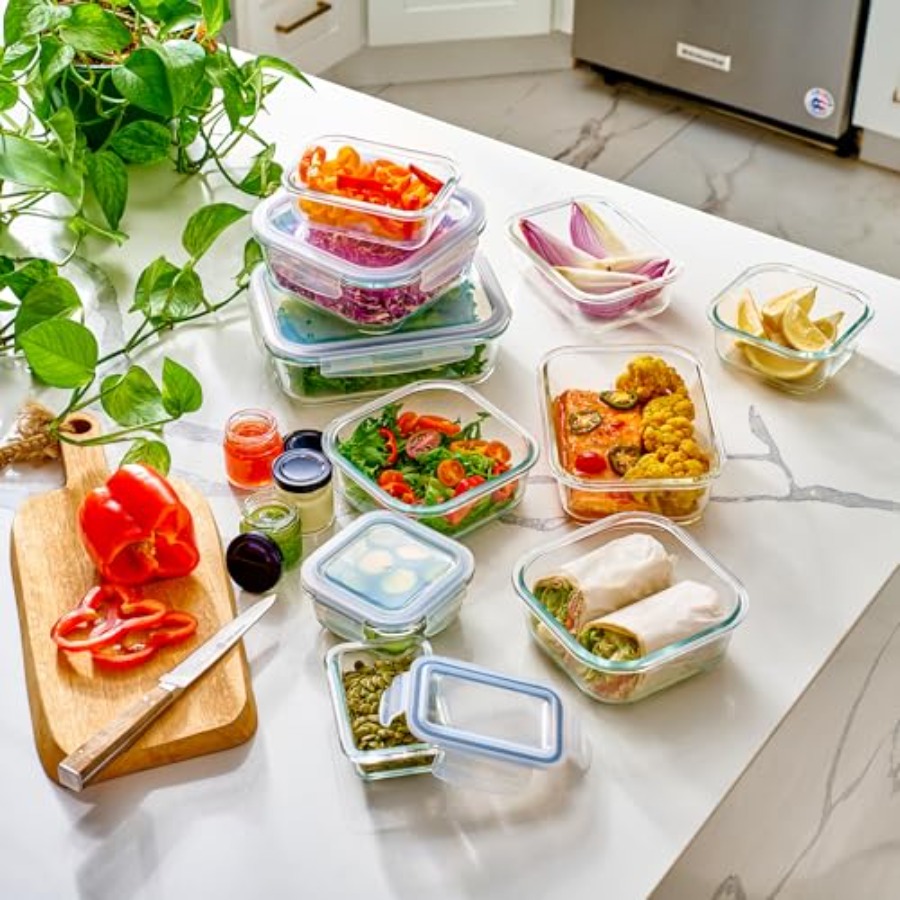 40pc Set Glass Food Storage Co - đánh giá và giá Meal Prep Glass Containers With Lids