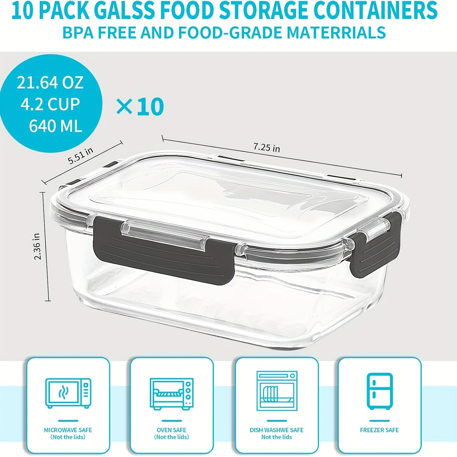 20 Pack 22oz Glass Meal Prep C - đánh giá và giá Meal Prep Glass Containers With Lids