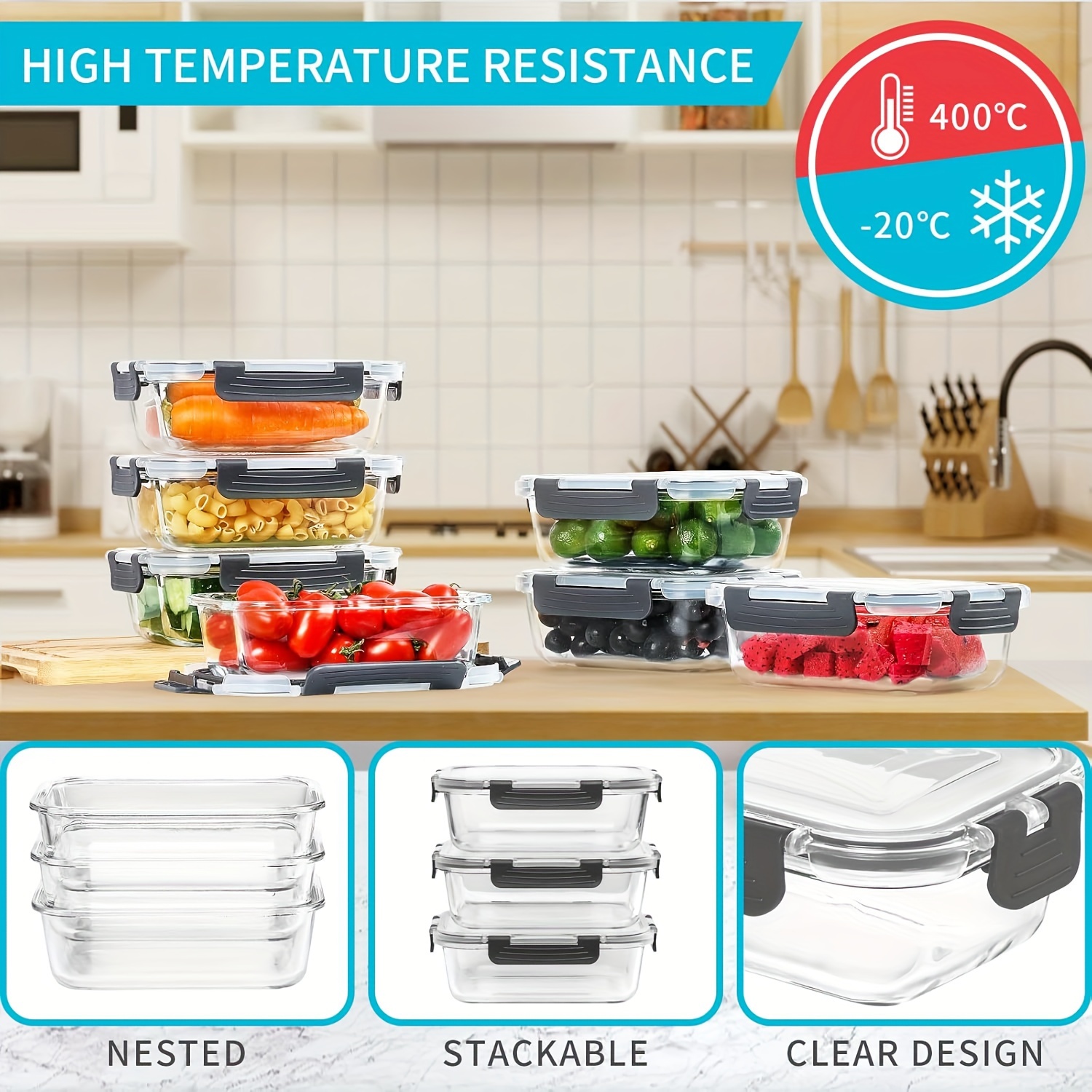 20 Pack 22oz Glass Meal Prep C - đánh giá và giá Meal Prep Glass Containers With Lids