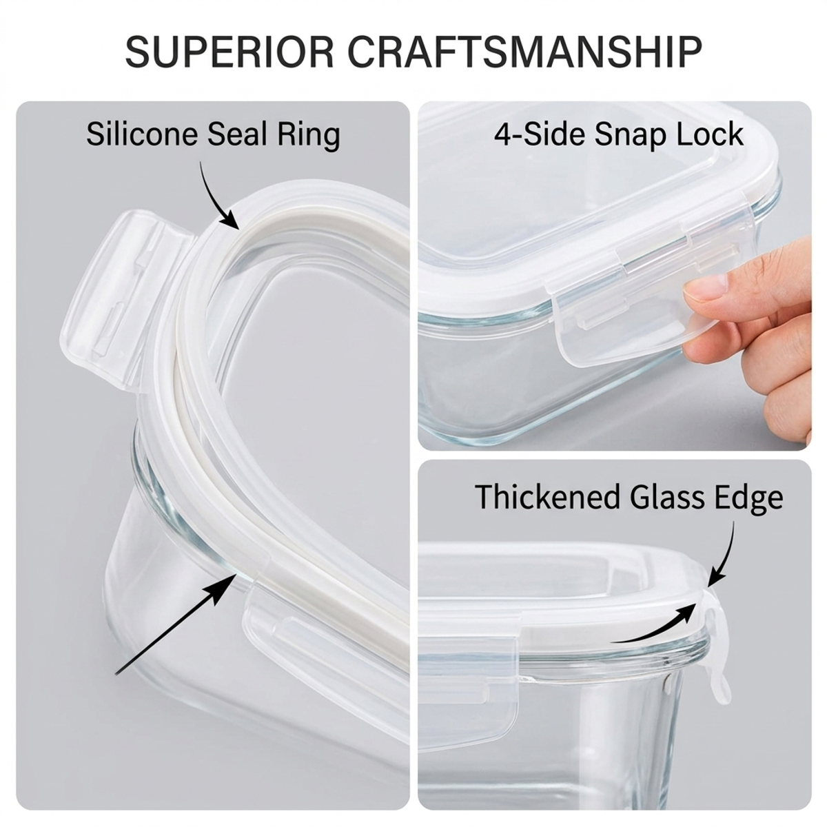White Glass Food Storage Conta - đánh giá và giá Meal Prep Glass Containers With Lids