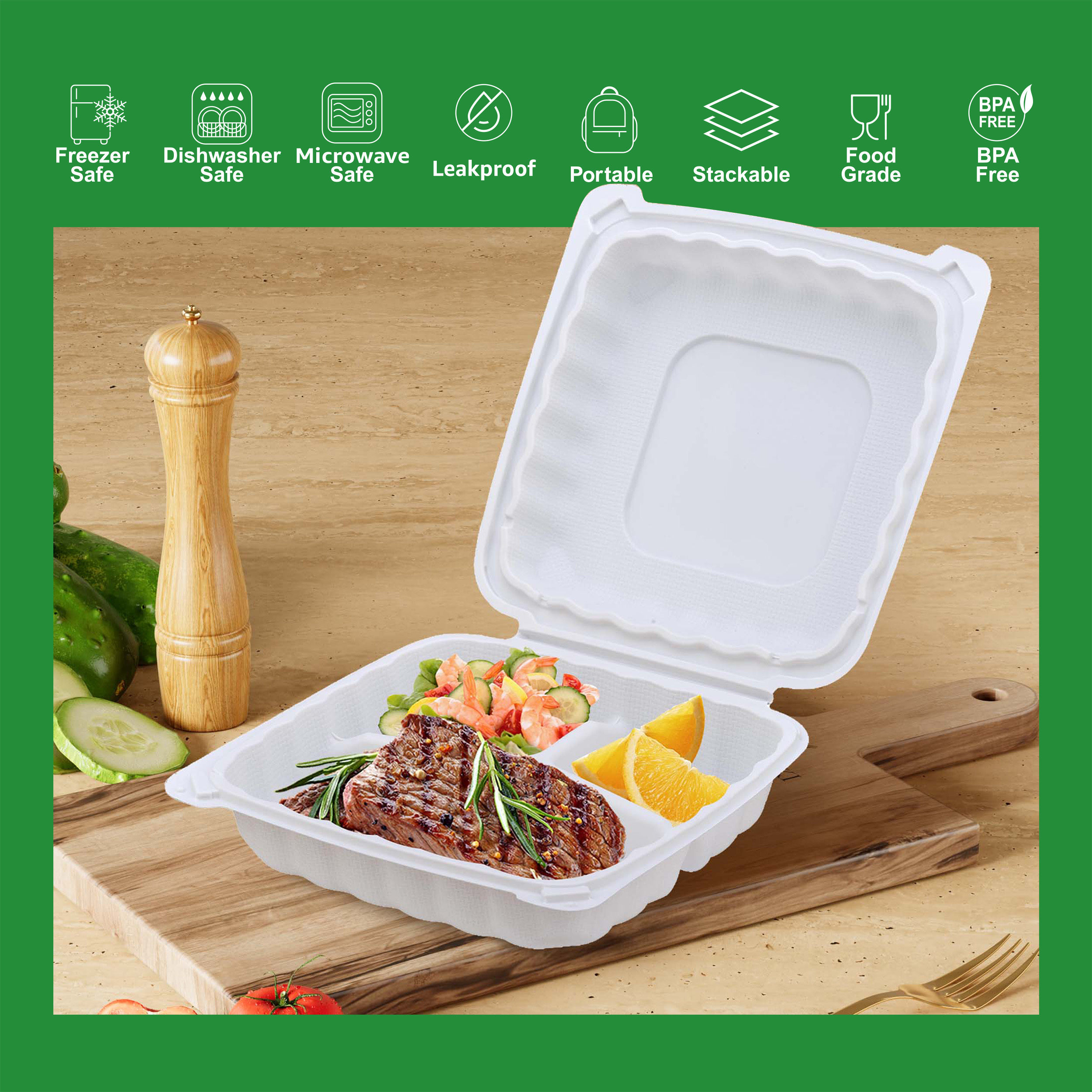 120-Piece 8-Inch & 9-Inch 3-Se - đánh giá và giá Meal Prep No Microwave