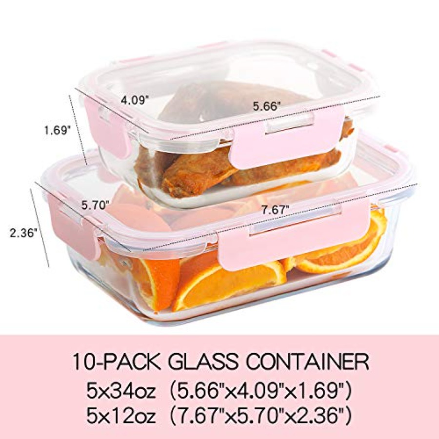 10 Pack] Glass Meal Prep Conta - đánh giá và giá Meal Prep Glass Containers With Lids