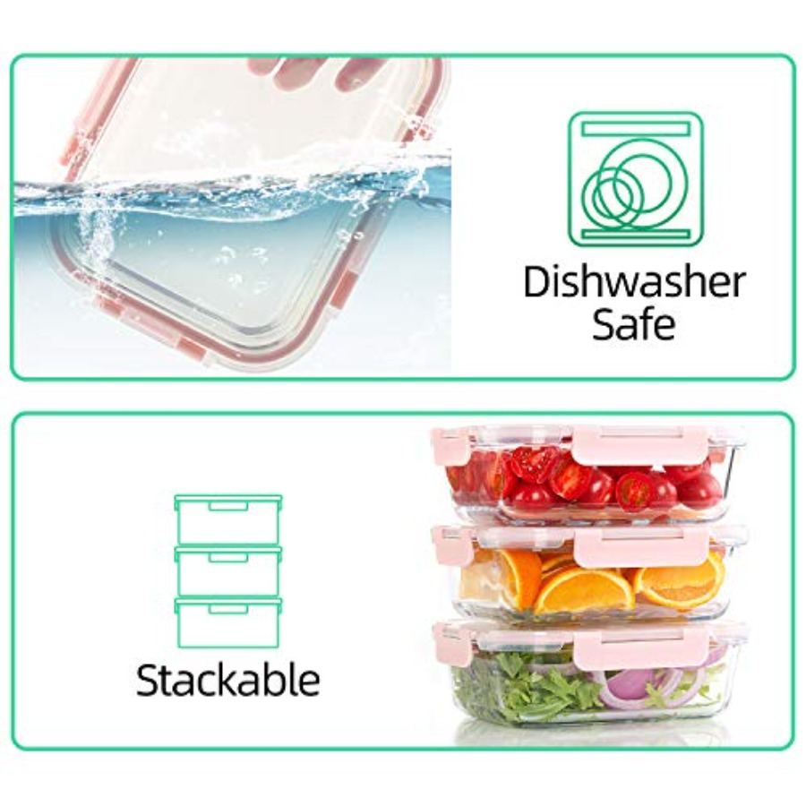 10 Pack] Glass Meal Prep Conta - đánh giá và giá Meal Prep Glass Containers With Lids