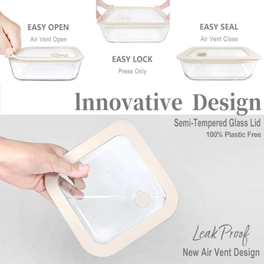 Glass Food Container Set with  - đánh giá và giá Meal Prep Glass Containers With Lids