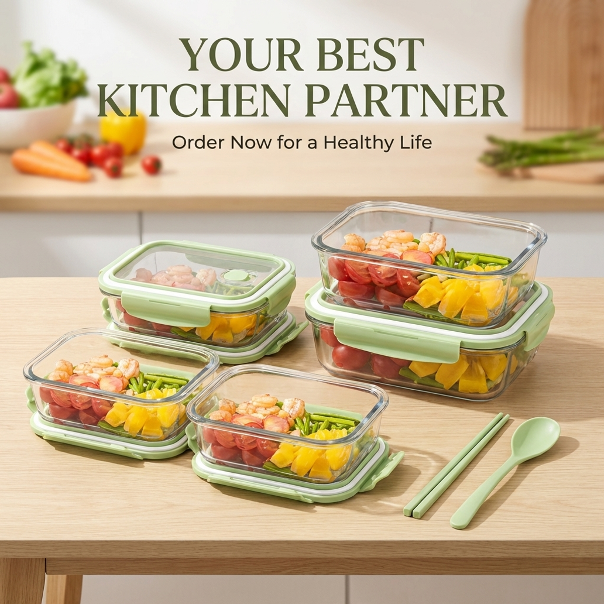 Matcha Green Glass Lunch Box S - đánh giá và giá Meal Prep No Microwave