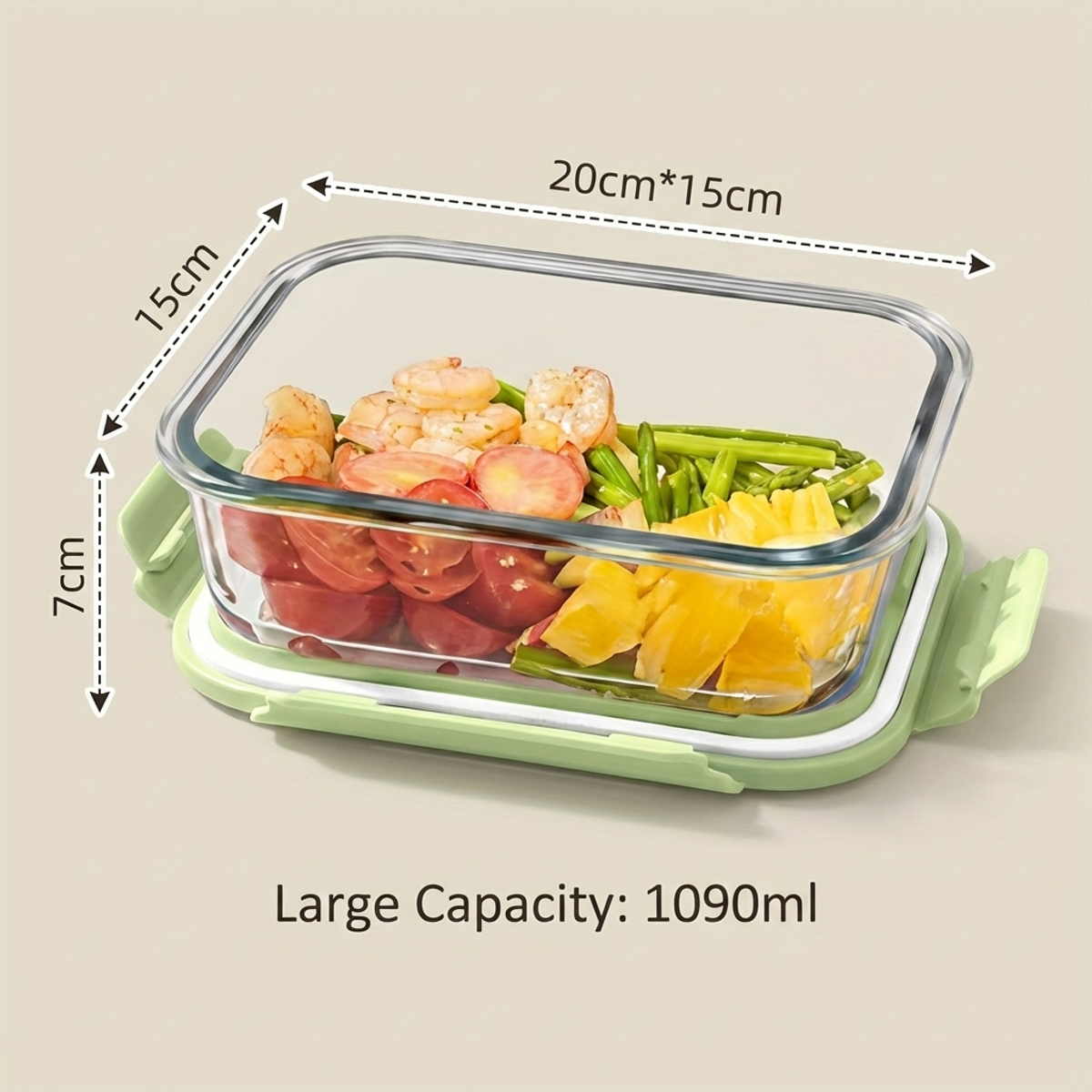 Matcha Green Glass Lunch Box S - đánh giá và giá Meal Prep No Microwave