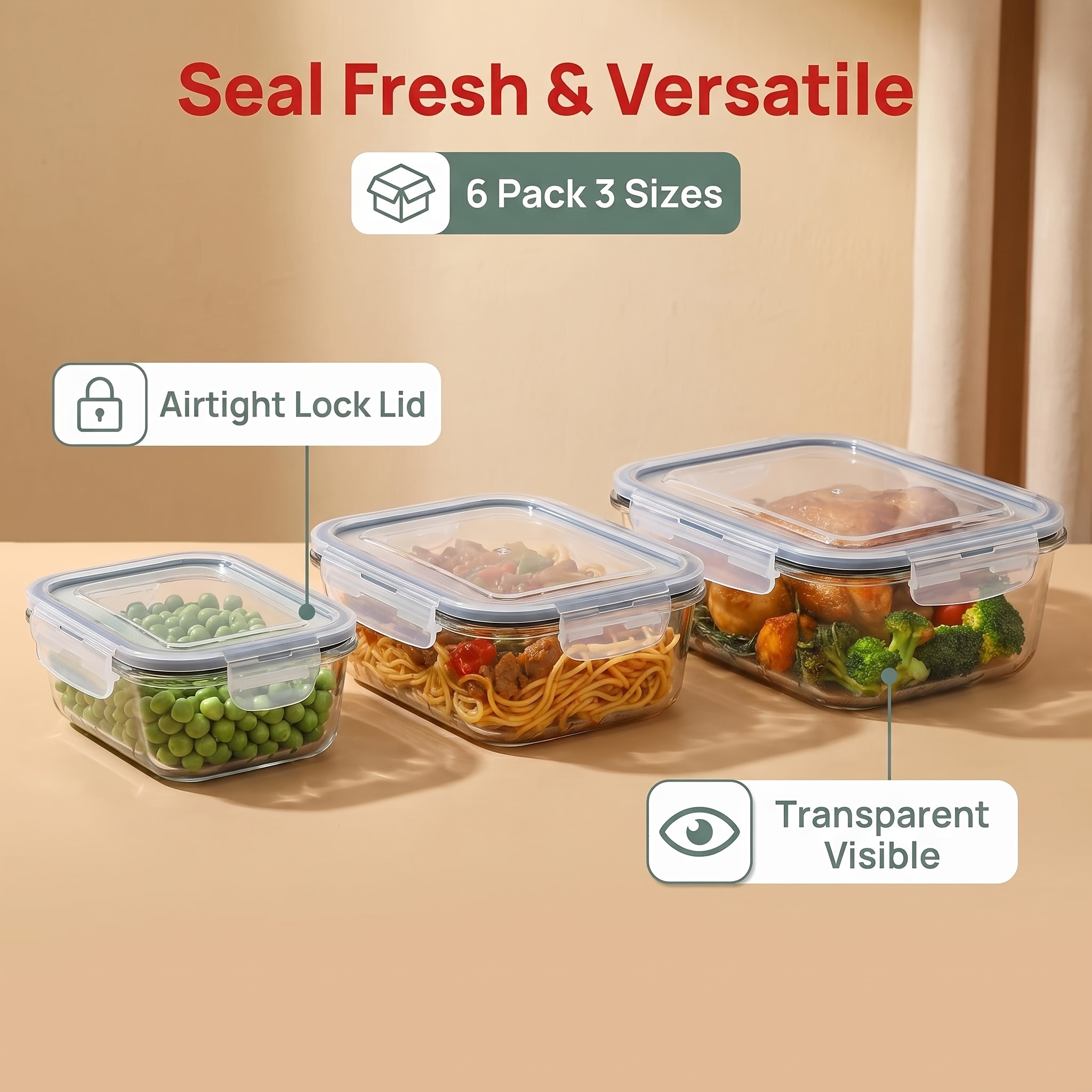 6 Pack Meal Prep Container Set - đánh giá và giá Meal Prep Glass Containers With Lids