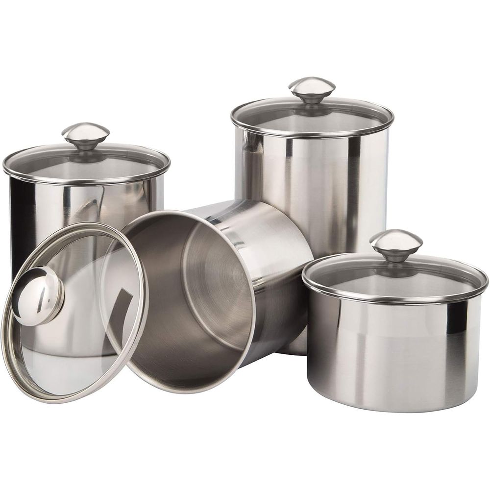 4-Piece Stainless Steel Food S - đánh giá và giá Glass Container Set
