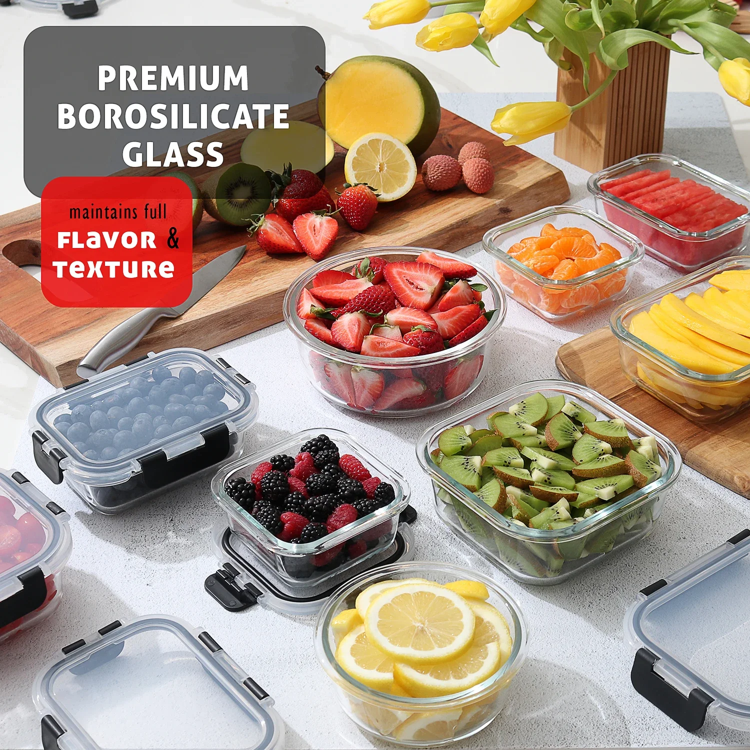 Glass Food Storage Containers  - đánh giá và giá Meal Prep Glass Containers With Lids