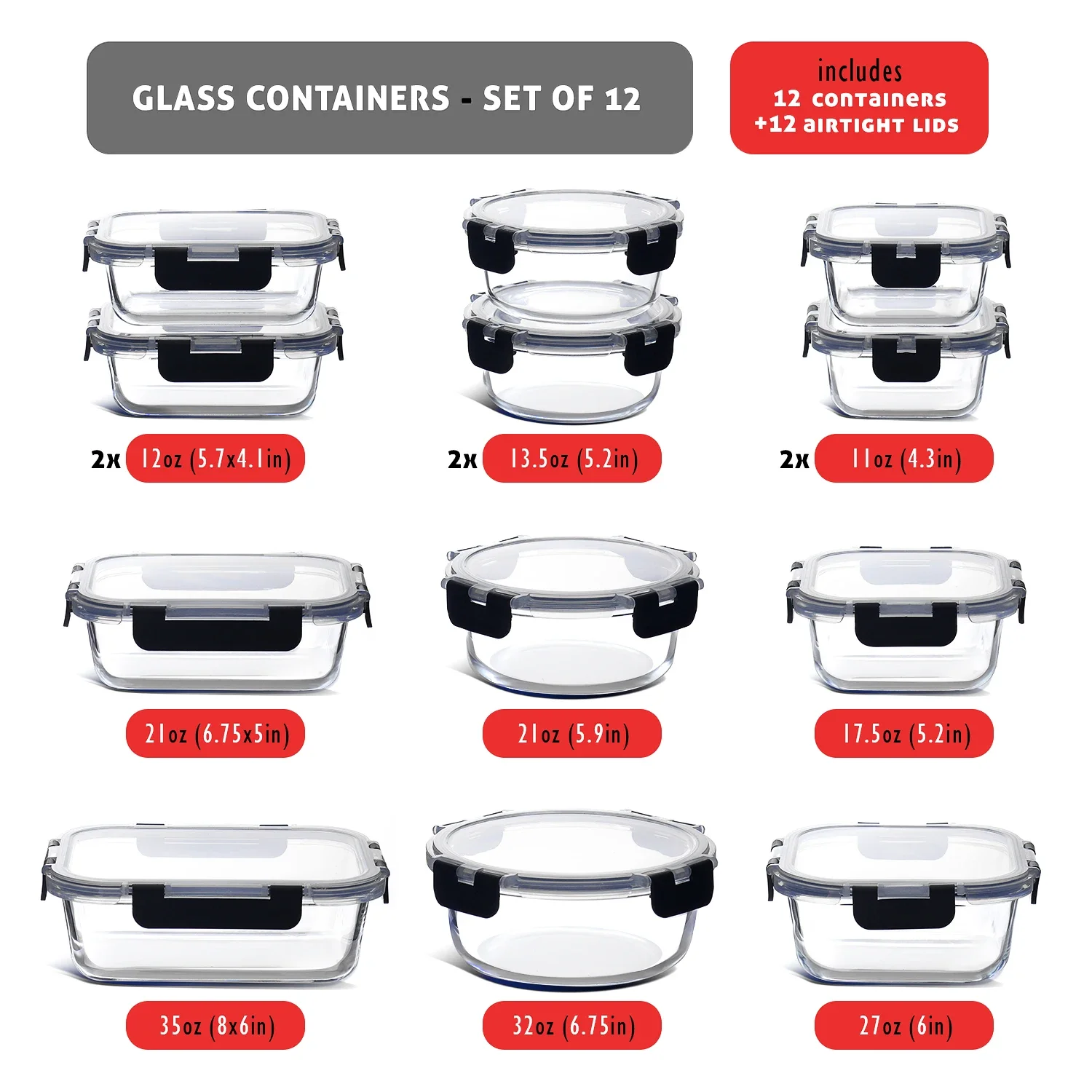 Glass Food Storage Containers  - đánh giá và giá Meal Prep Glass Containers With Lids