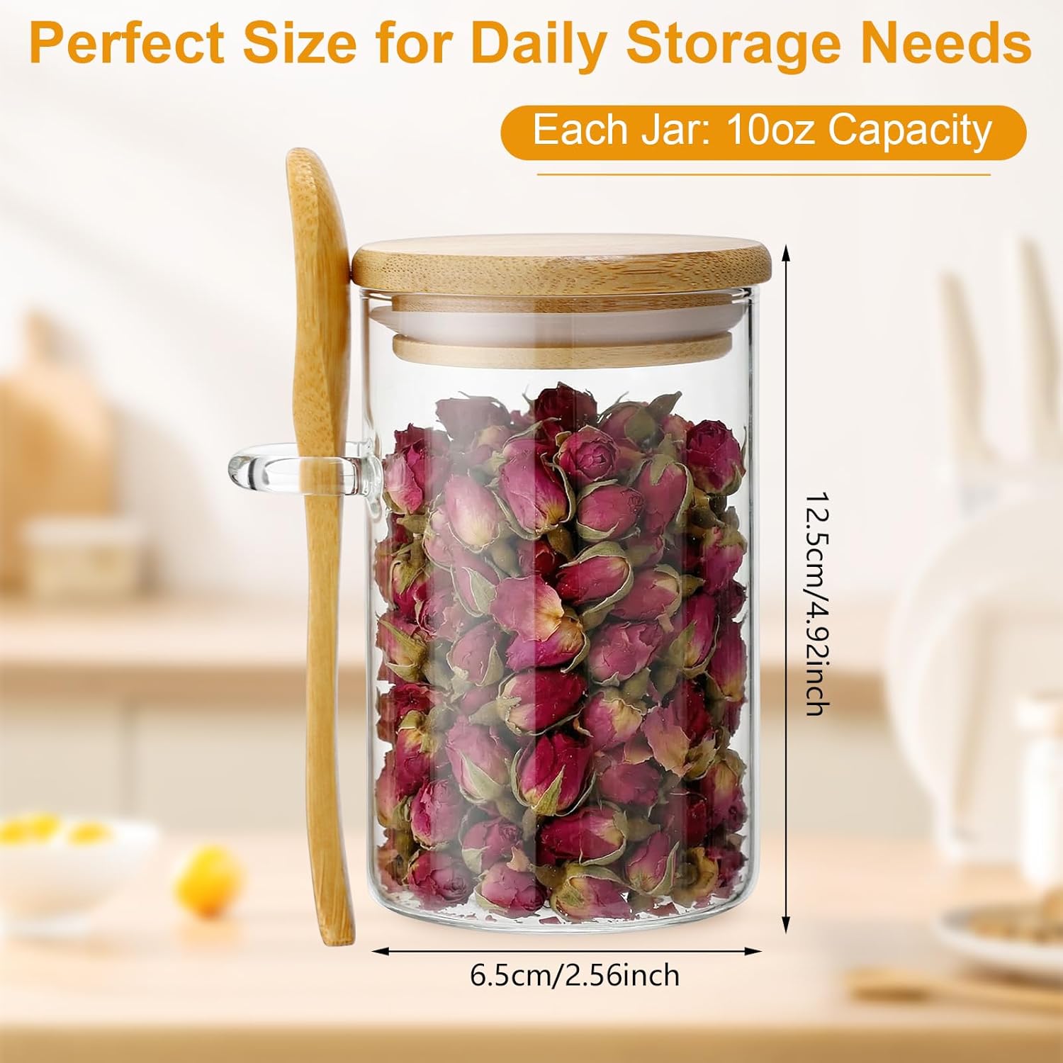10 Pack Glass Jars with Bamboo - đánh giá và giá Glass Container Set