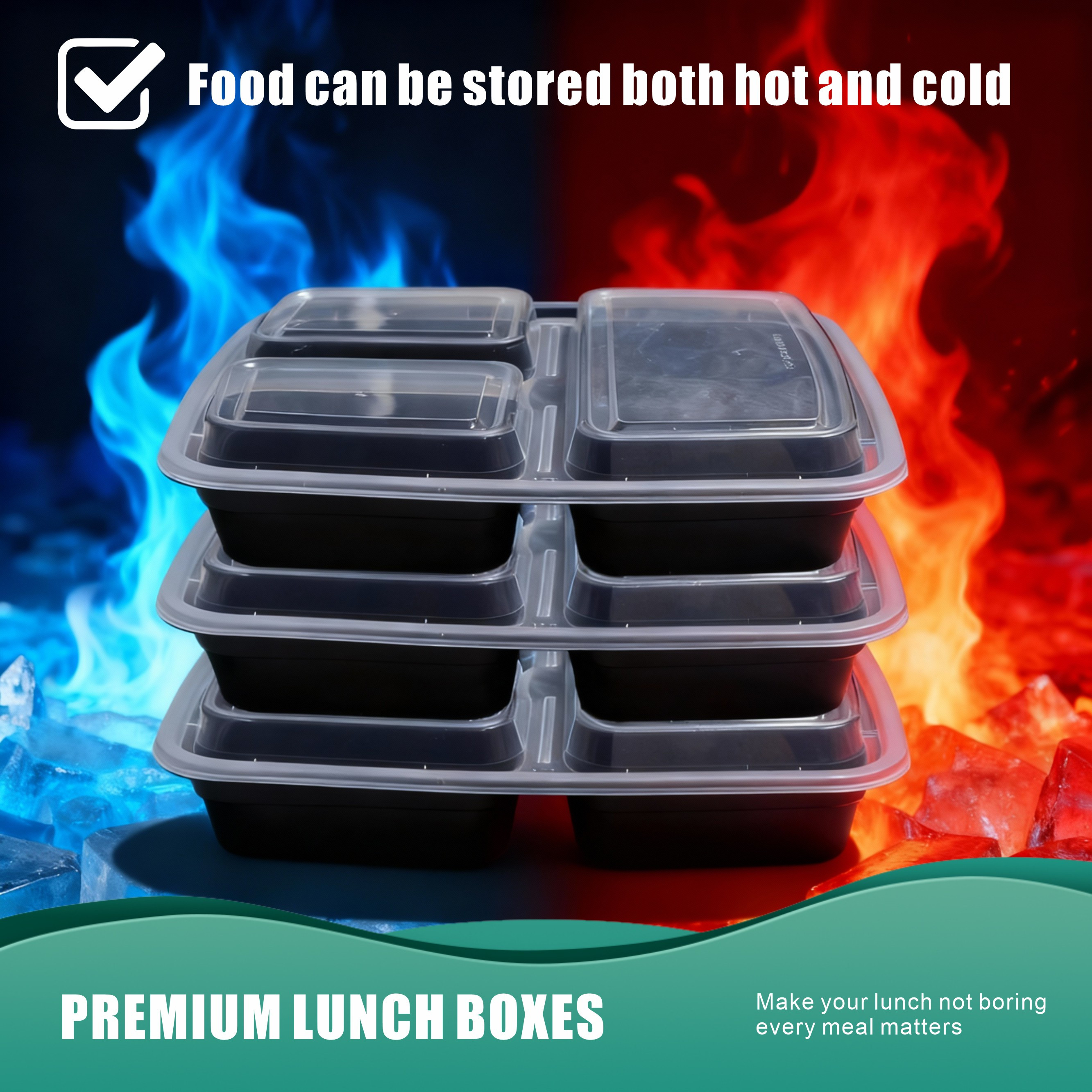 100-Piece 39oz Black 3-Section - đánh giá và giá Meal Prep No Microwave