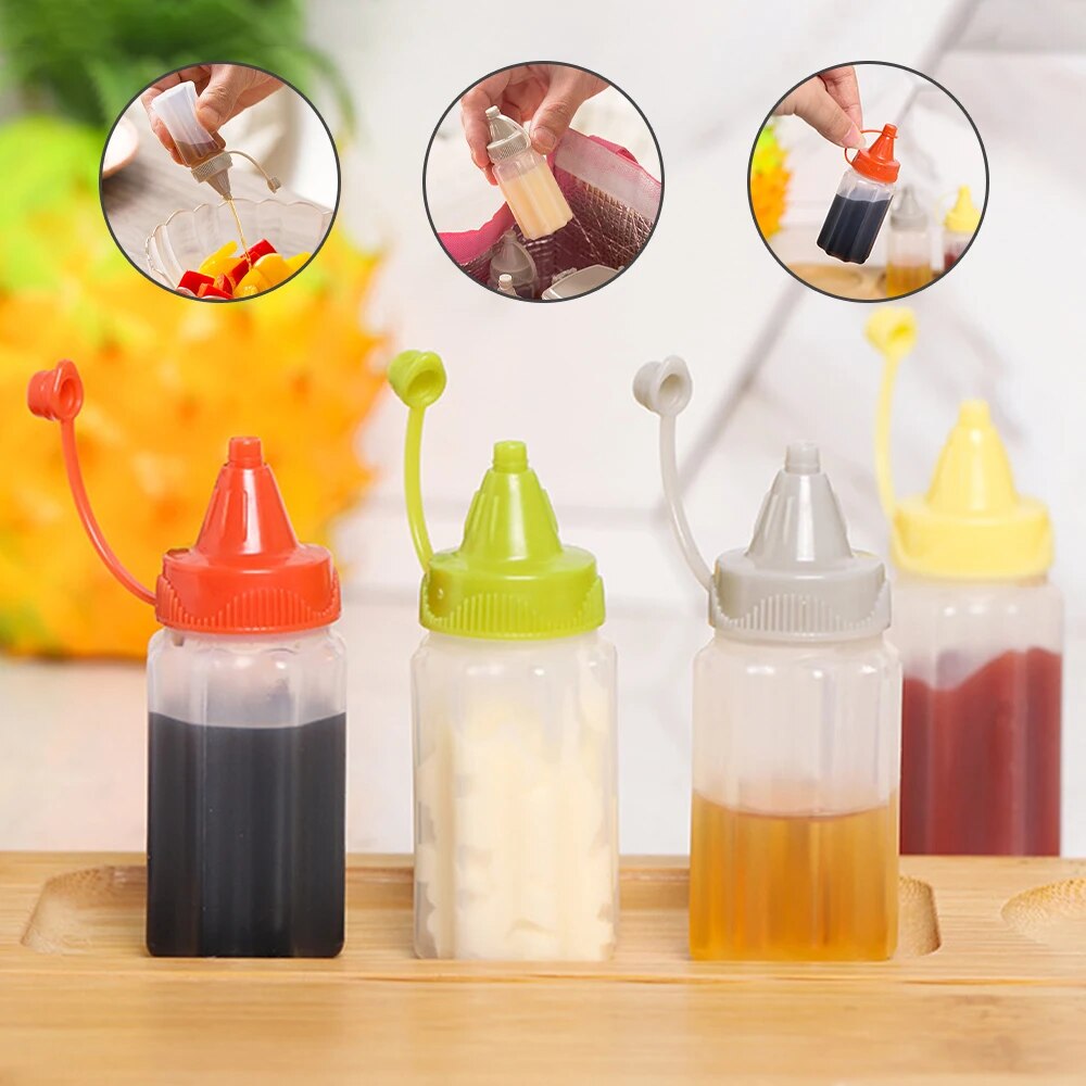 4PCS Kitchen Household Sauce V - đánh giá và giá Sauce Squeeze Bottle