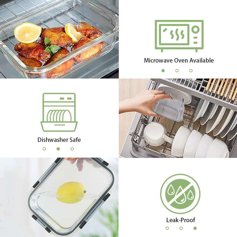 12pcs Glass Lunch Box Food Sto - đánh giá và giá Meal Prep No Microwave