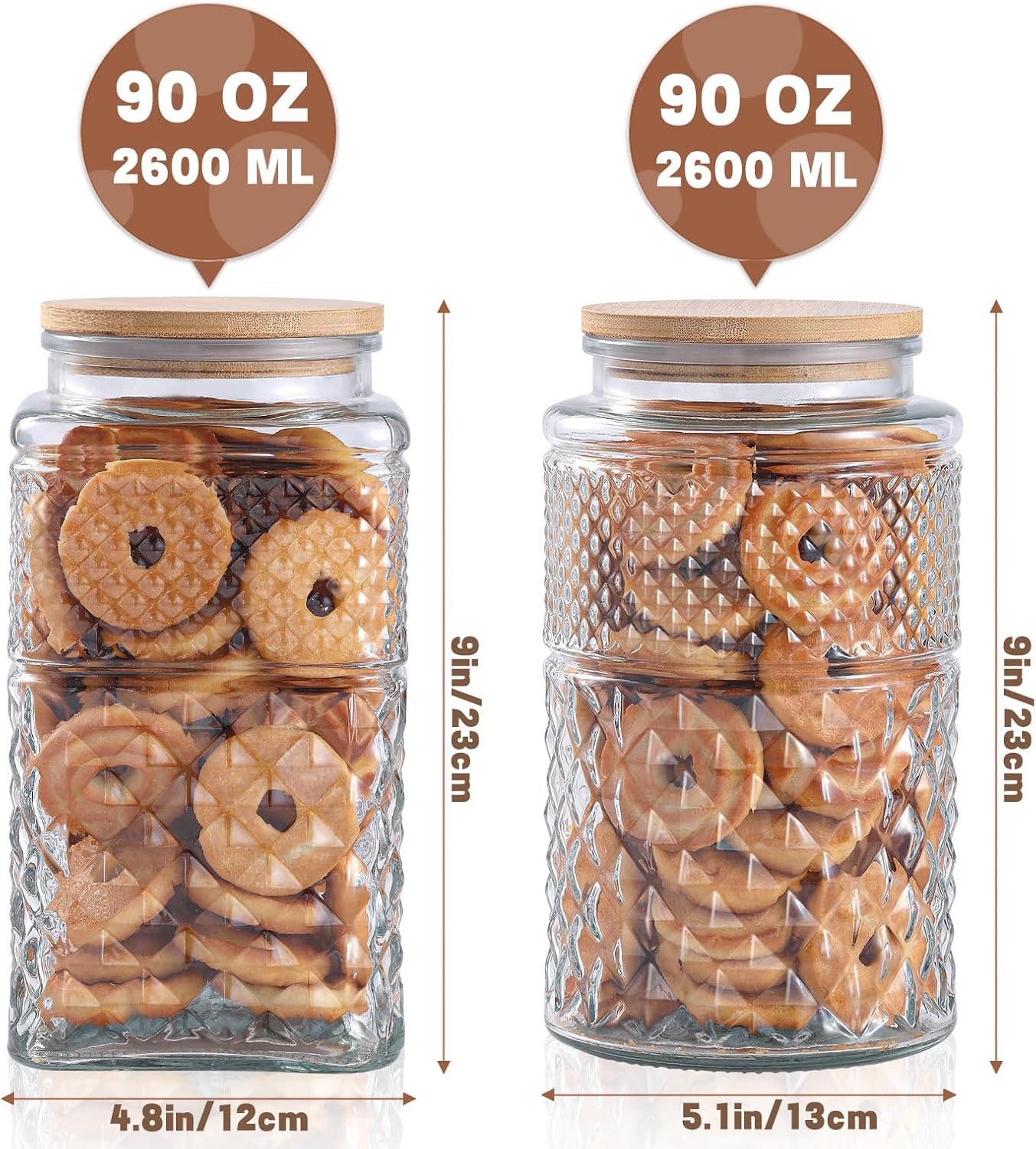 0.7Gallon/2600ml Glass Cookie  - đánh giá và giá Glass Container Set