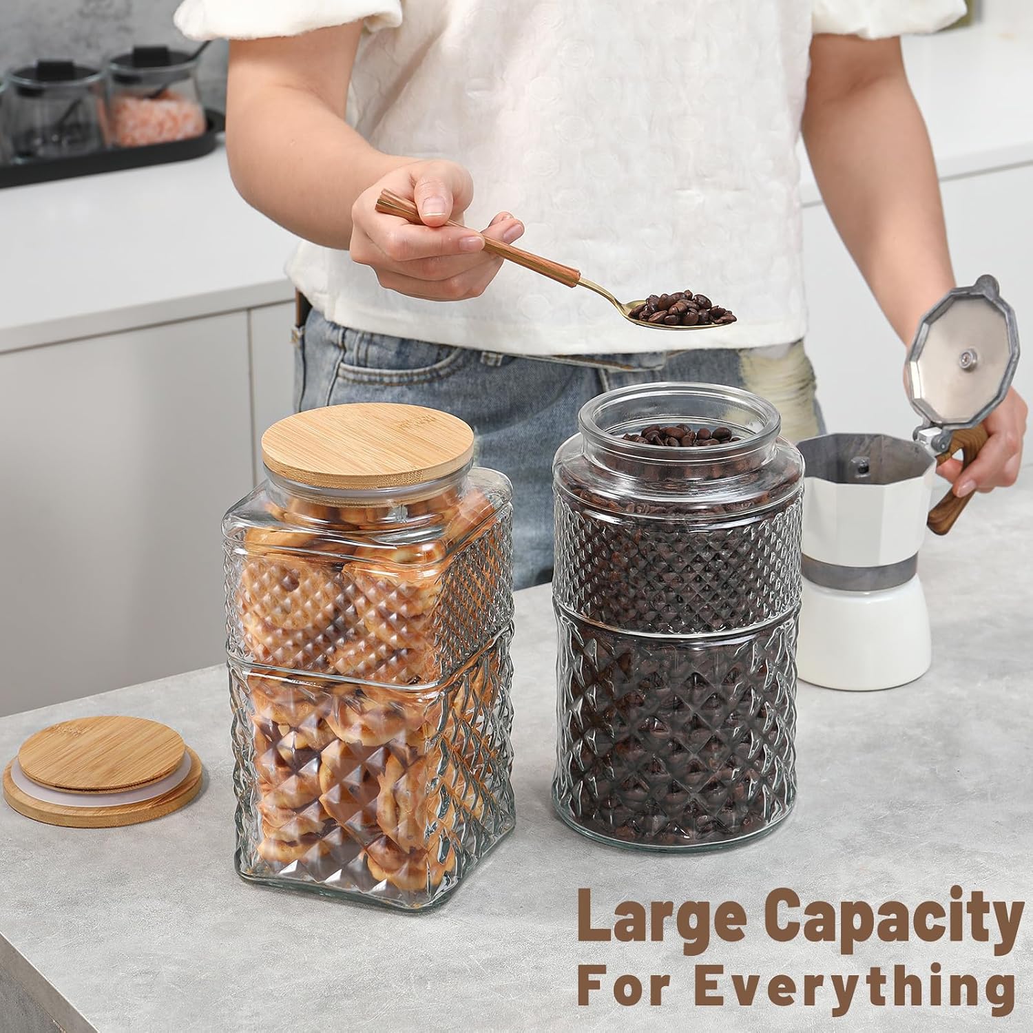 0.7Gallon/2600ml Glass Cookie  - đánh giá và giá Glass Container Set