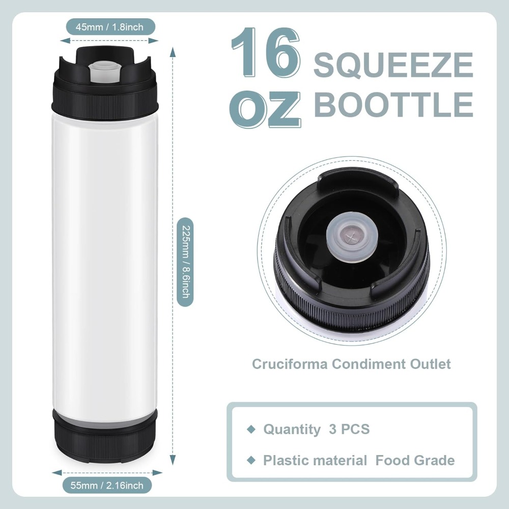 3 Pcs 16 oz Inverted Plastic S - đánh giá và giá Sauce Squeeze Bottle