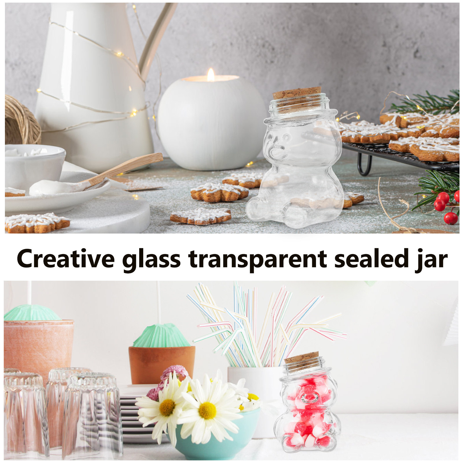 4Pcs Glass Candy Jar Set Trans - đánh giá và giá Glass Container Set