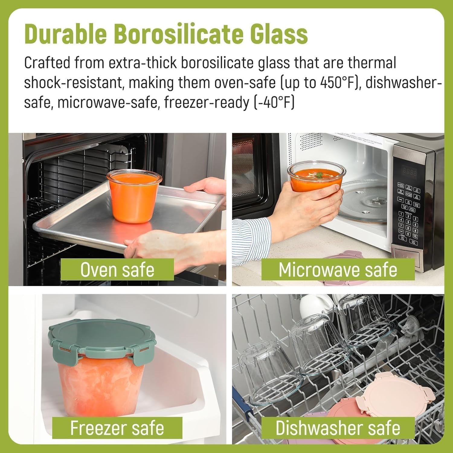 [UPGRADED LID] 6 Sets 3 Cup/24 - đánh giá và giá Glass Container Set